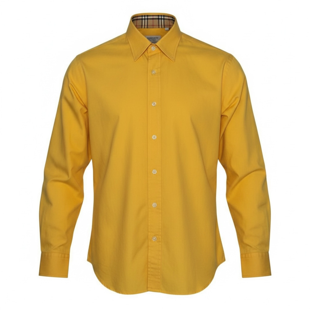 Burberry London Men's Button-Down Shirt with Signature Check Collar and Cuffs